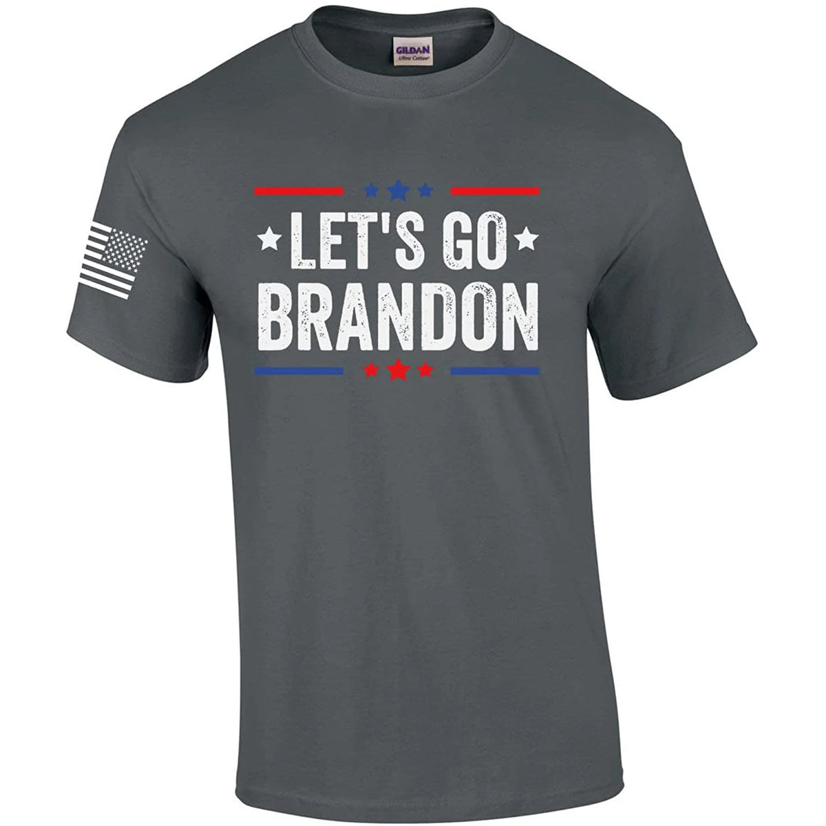 Unisex 100% Cotton Let'S Go Brandon Patriotic FJB Funny Political Men'S Novelty Oversized Short Sleeve T-Shirt Women Casual Tee