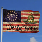 We the People 1776 Flag Don'T Tread on Me Flag 4X6 Ft Flag USA American Constitution Flag Gadsden Banner Flag Outdoor Garden Flag Betsy Ross Home House Flags Parade Flag Yard Flag