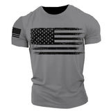 Personality USA Distressed Flag Men T Shirt Patriotic American Tee