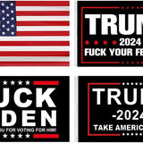 Trump 2024 Flag Fuck Biden Flag 3X5 Ft Take America Back Flag Fuck Your Feelings Flag America Back Flag Double Stitch around the Edge with Two Brass Buttonholes 4 Patterns (Trump 4 Patterns)