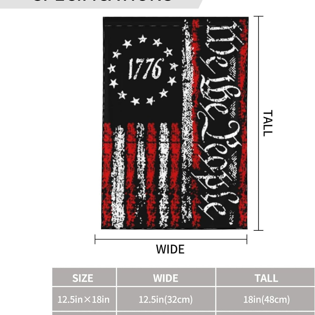 We the People 1776 Flag Vintage USA Constitution Flag Betsy Ross 1776 Flag 12"X18" Flag Bdouble Sided Flag Garden Flag Outdoor Flags Yard Flag Home House Decor Flags