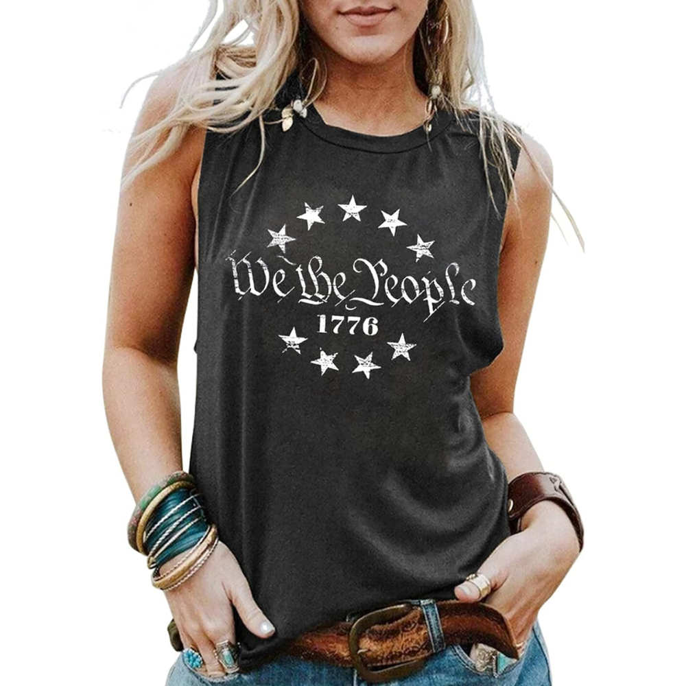 We the People 1776 Tank Top for Women 4Th of July Patriotic Shirt American Flag Sleeveless Graphic Tees Tanks