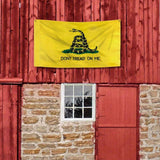 Double Sided Gadsden Dont Tread on Me Flag 3X5 Outdoor- Heavy Duty Yellow Don'T Tread on Me Snake Flag -Tea Party Rattlesnake Flags Banner with Grommets