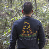 Long Sleeve Shirts for Men, Don'T Tread on Me Design Featuring the Gadsden Rattler, Black