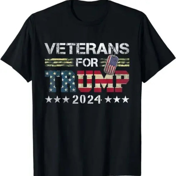 Dad Grandpa Veterans for Trump 2024 American Flag Camo T-Shirt